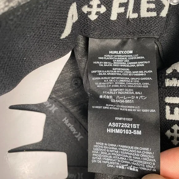 Hurley Hat Gray Baseball Cap Flex Fit S/M Beach Ocean Surf Waves Black Logo - Picture 6 of 11